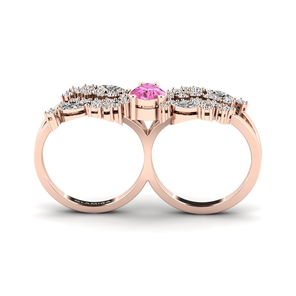 14ct Rose Gold Pink Topaz Ring Fagulha