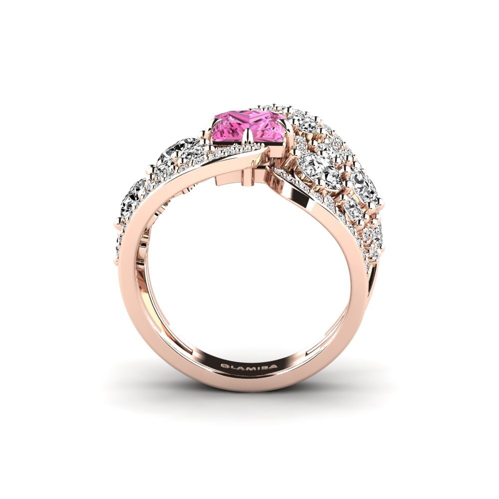 14ct Rose Gold Pink Topaz Ring Fluir