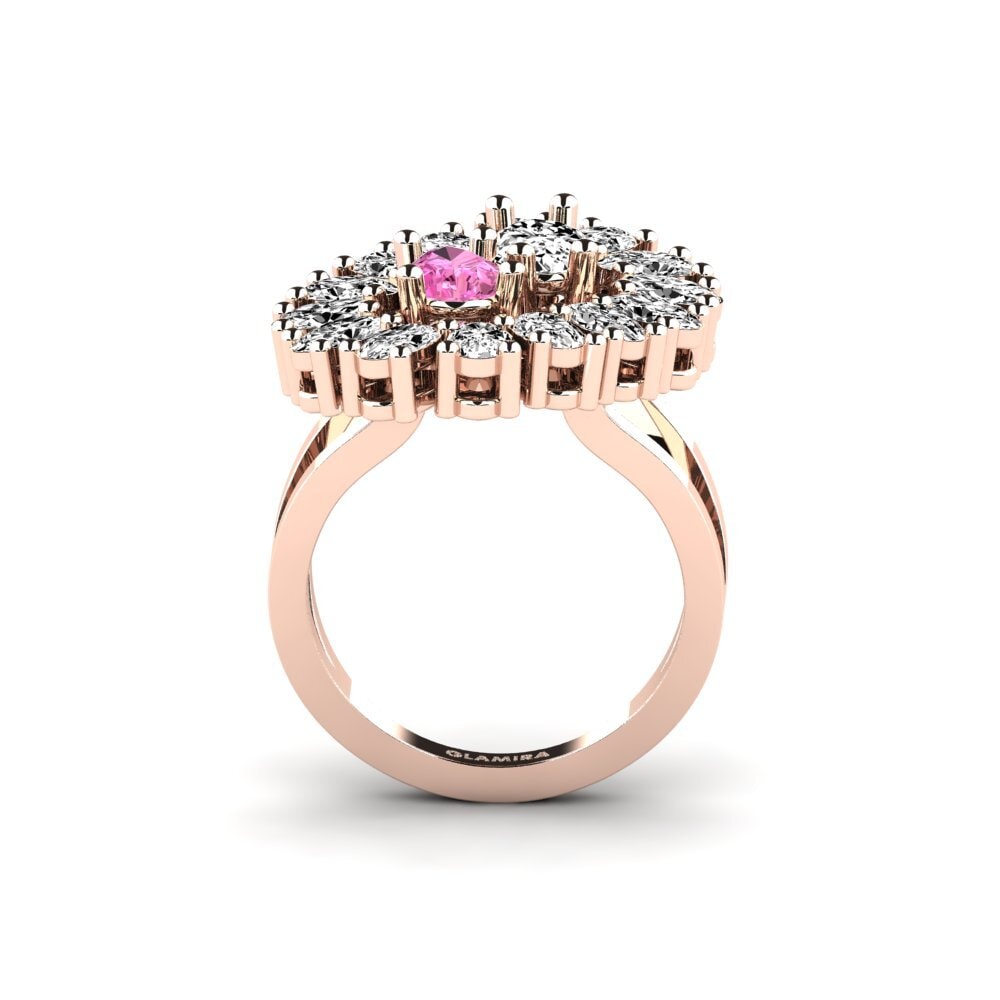 14ct Rose Gold Pink Topaz Ring Gerel