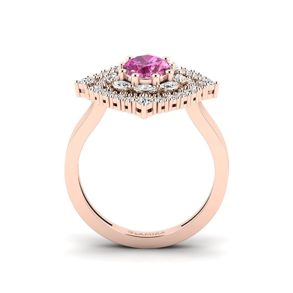14ct Rose Gold Pink Topaz Ring Kanchi