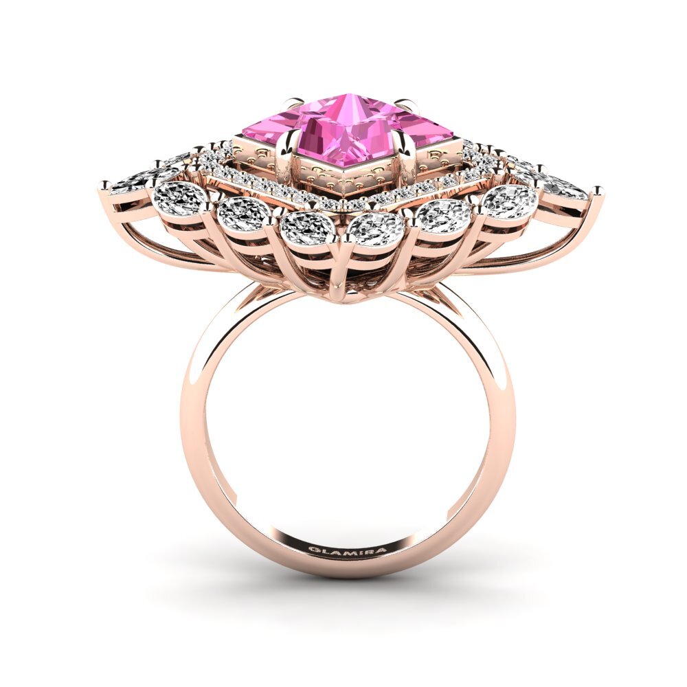 14ct Rose Gold Pink Topaz Ring Koleka