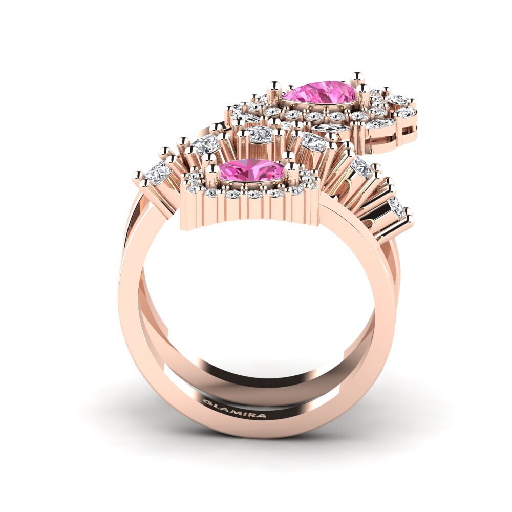 14ct Rose Gold Pink Topaz Ring Leseli