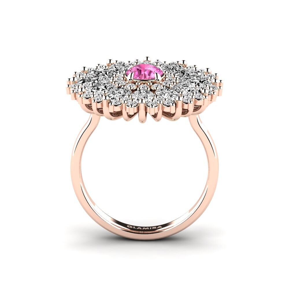 14ct Rose Gold Pink Topaz Ring Luys