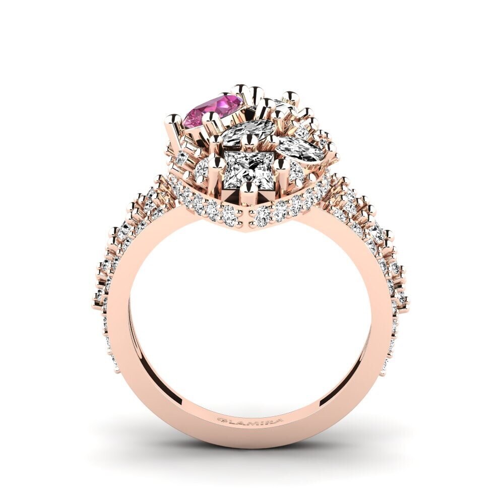 14ct Rose Gold Pink Topaz Ring Naica