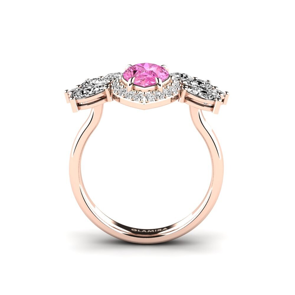 14ct Rose Gold Pink Topaz Ring Reluzente