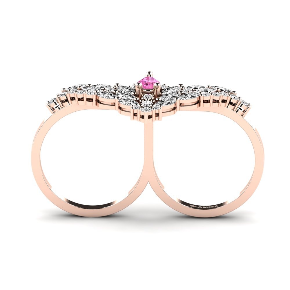 14ct Rose Gold Pink Topaz Ring Scintilla