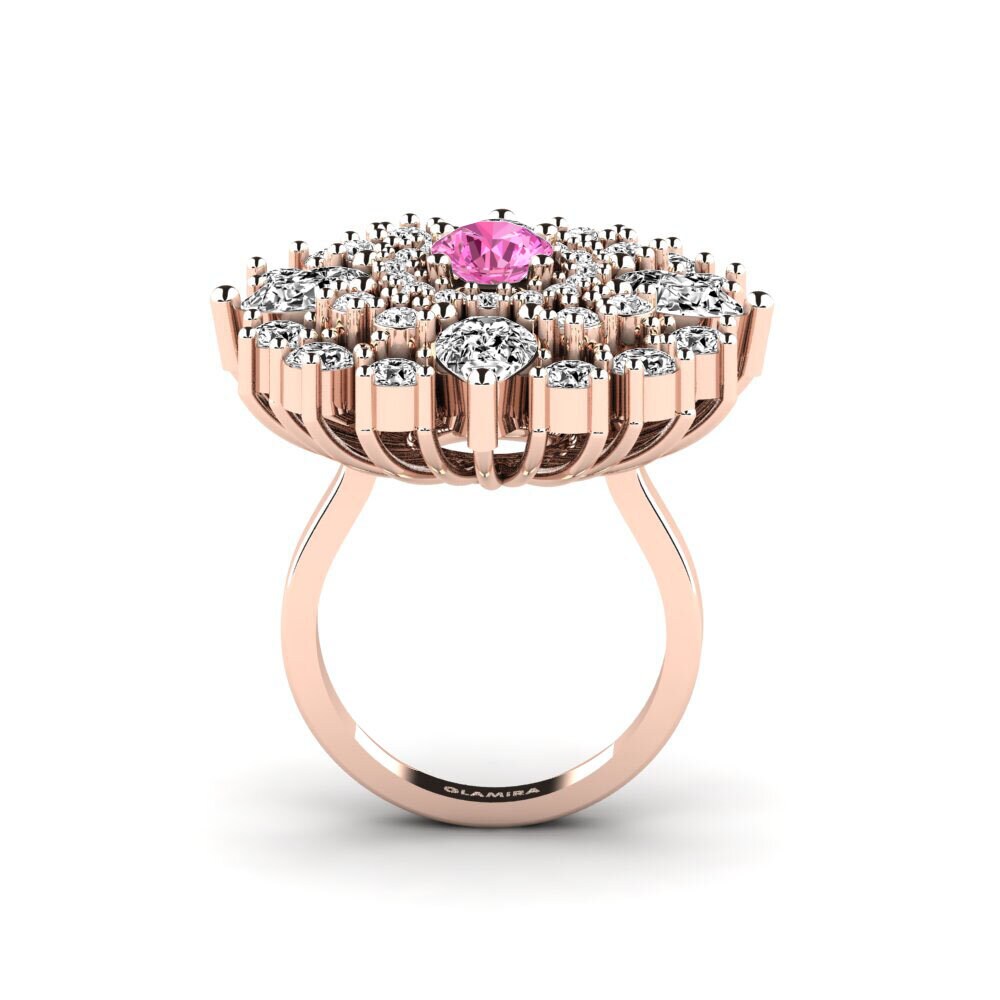 14ct Rose Gold Pink Topaz Ring Sele