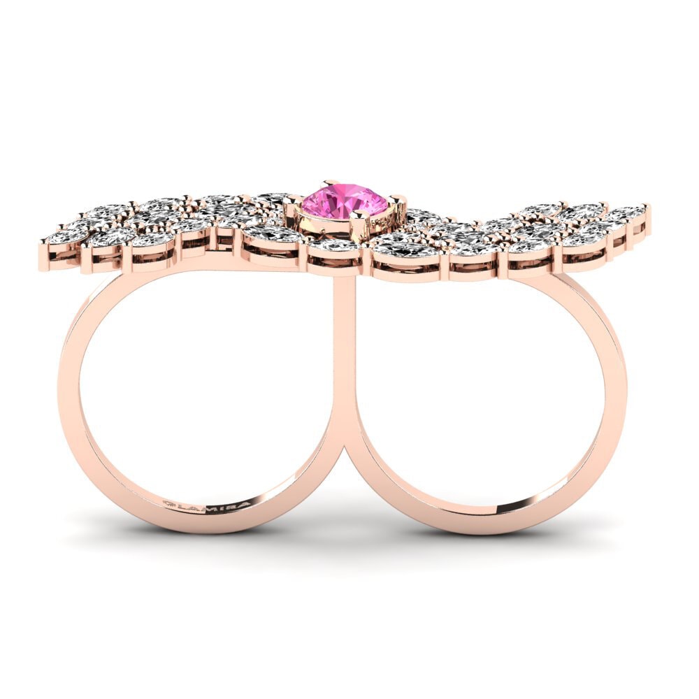 14ct Rose Gold Pink Topaz Ring Spuma