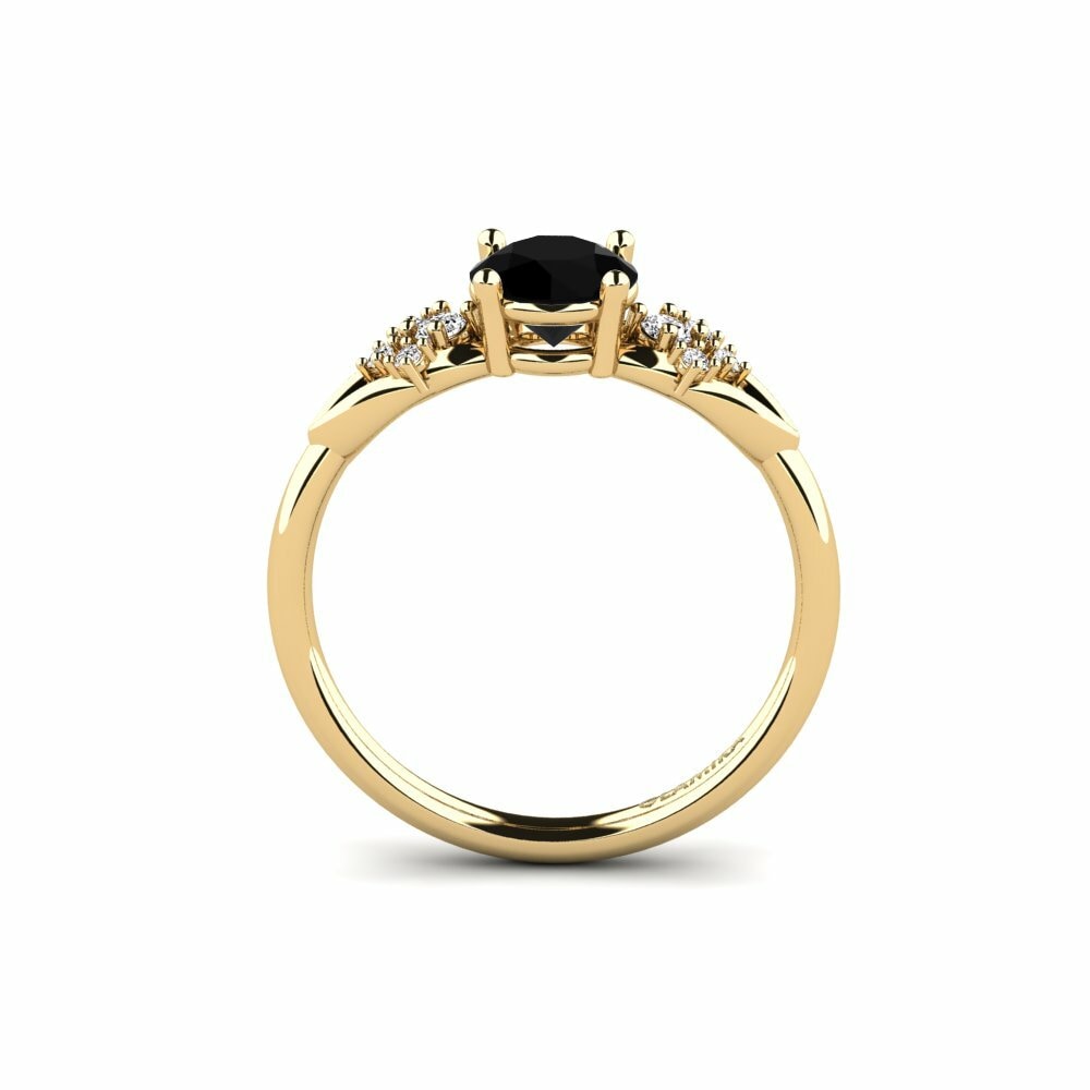 Black Onyx Engagement Ring Milu - Round