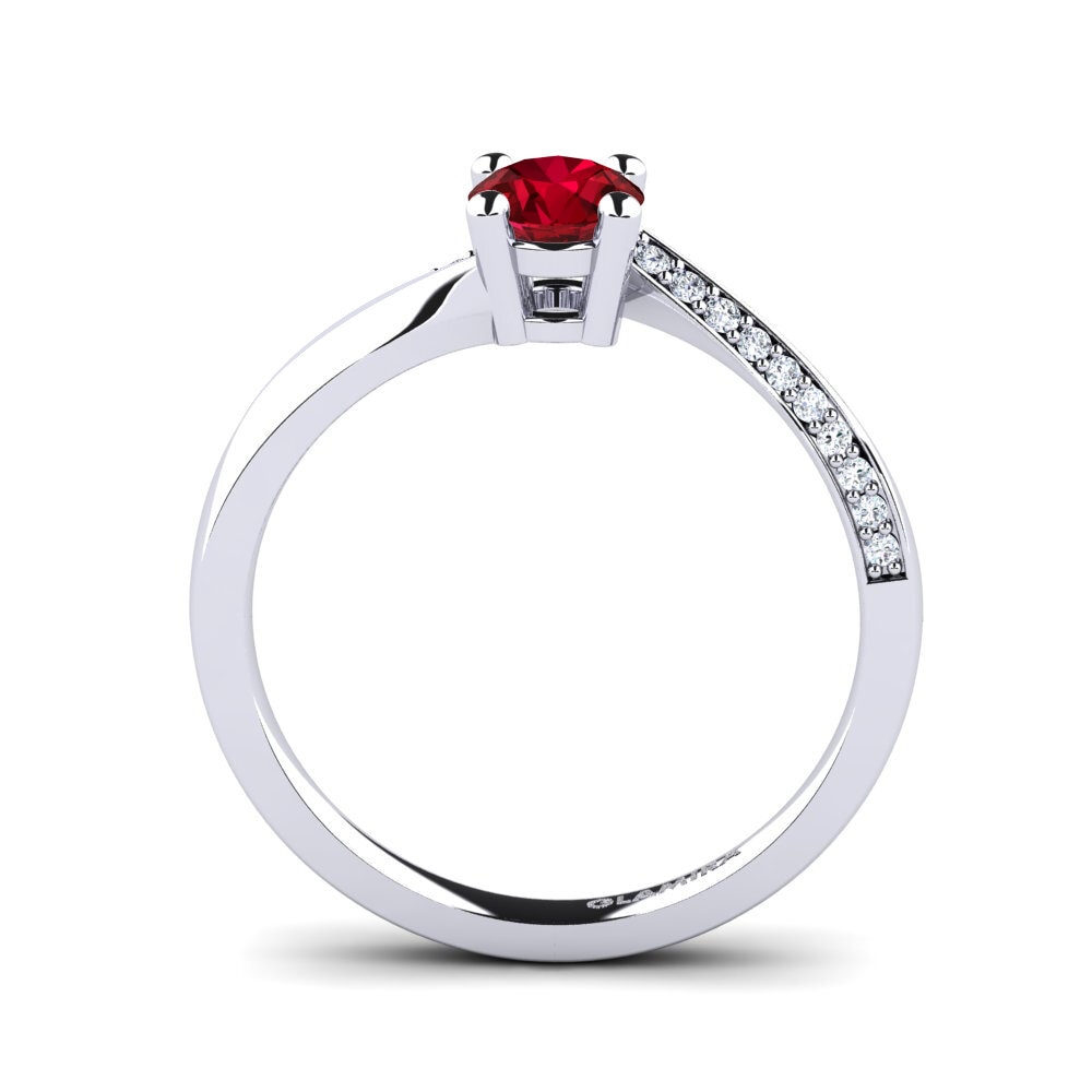 Red Zirconia Engagement Ring Abella