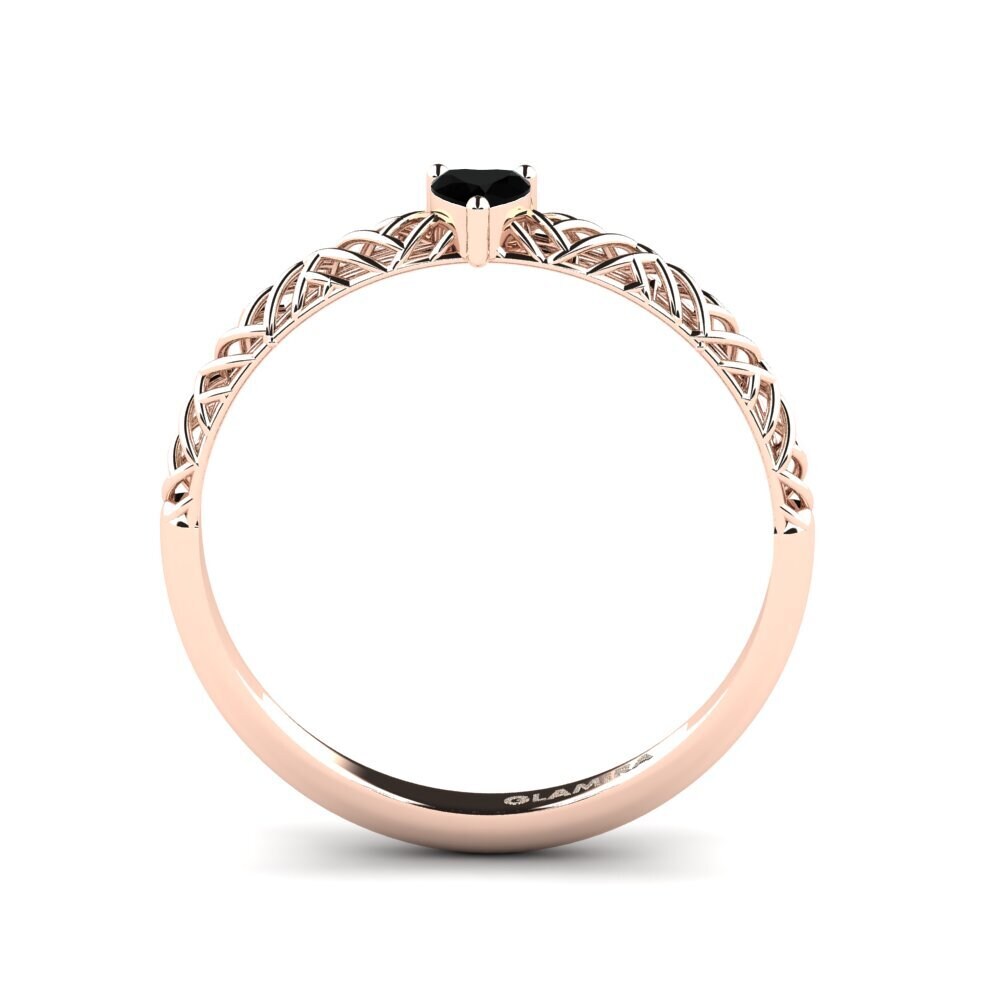 14ct Rose Gold Black Onyx Engagement Ring Adlonn