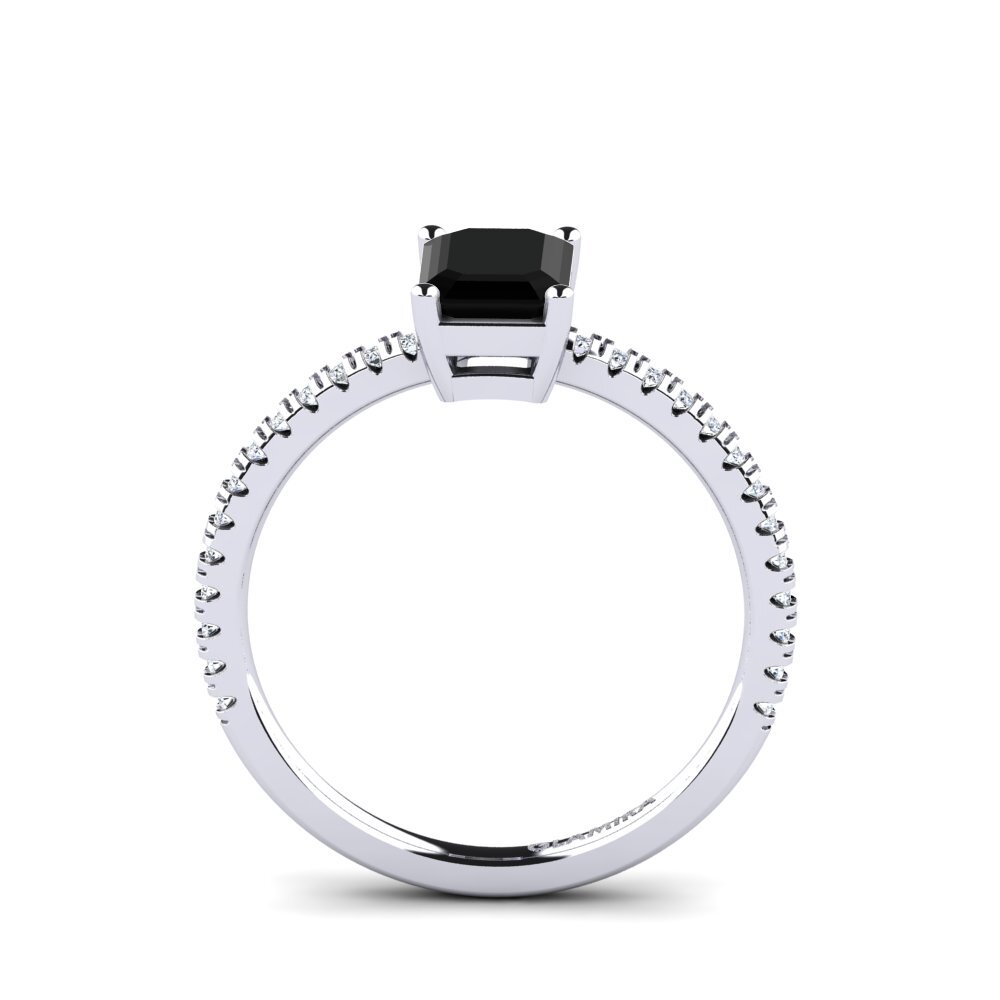 Black Onyx Engagement Ring Aldea