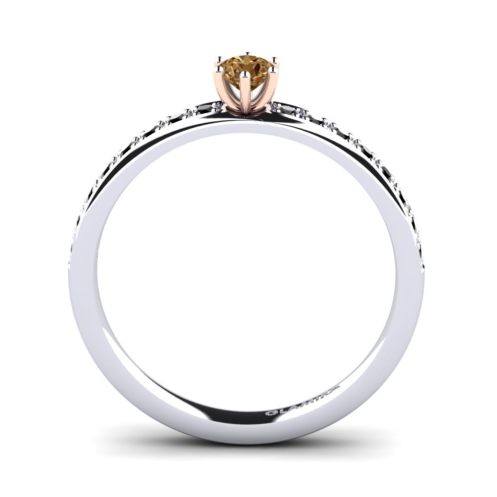 14K Wit & Rood Goud Verlovingsring Ageall 0.16 crt