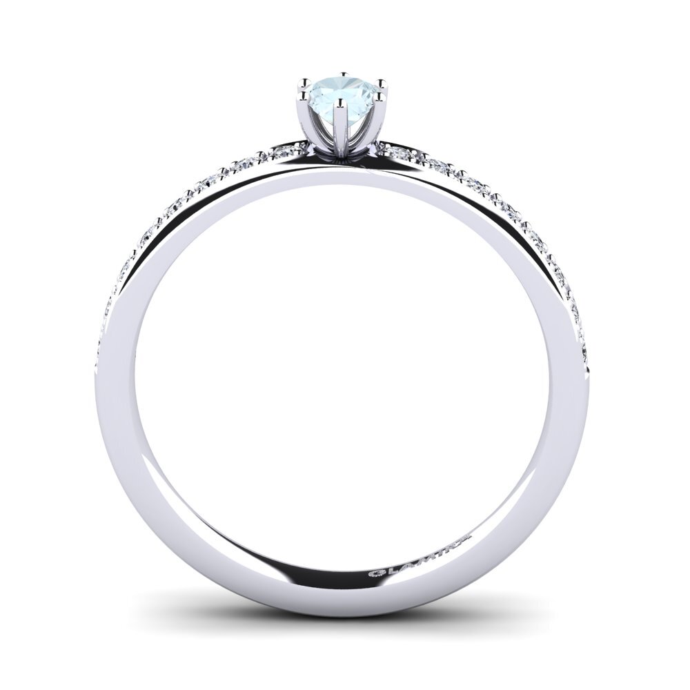 Aquamarine Engagement Ring Ageall 0.16 crt