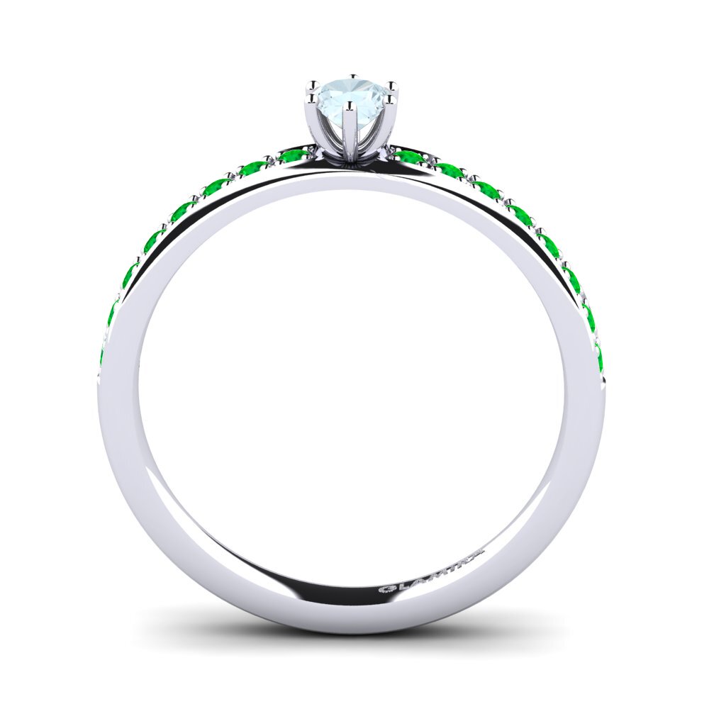 Aquamarine Engagement Ring Ageall 0.16 crt