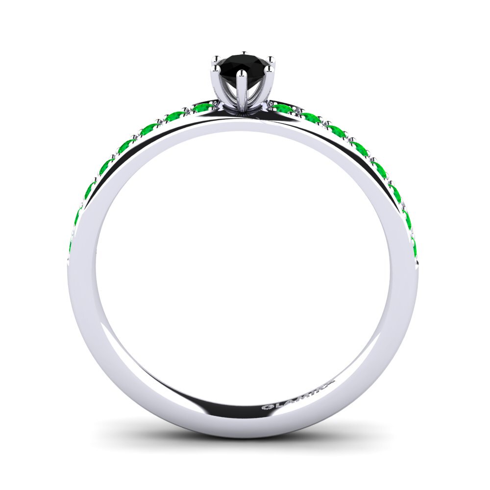 Black Diamond Engagement Ring Ageall 0.16 crt