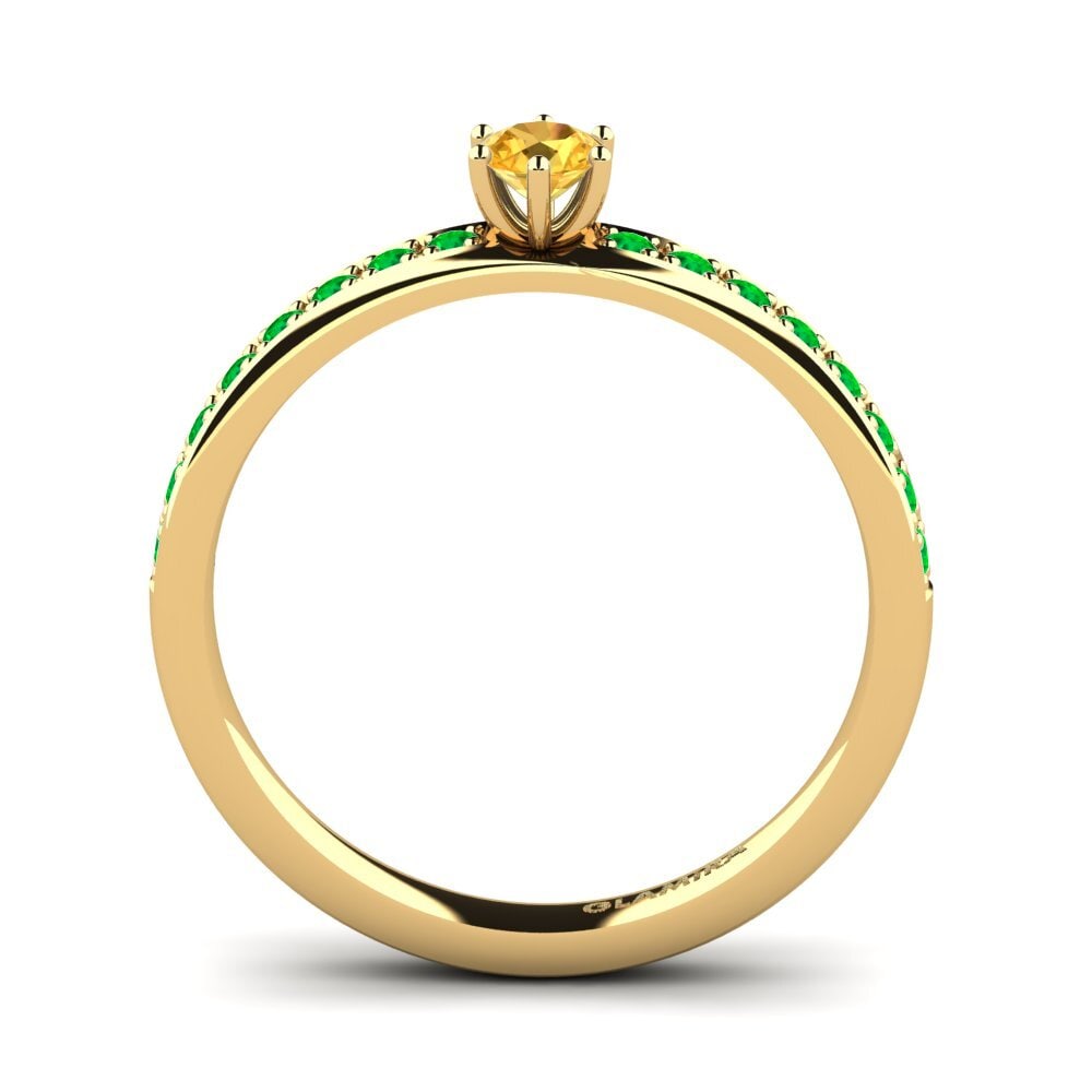 14ct Yellow Gold Citrine Engagement Ring Ageall 0.16 crt
