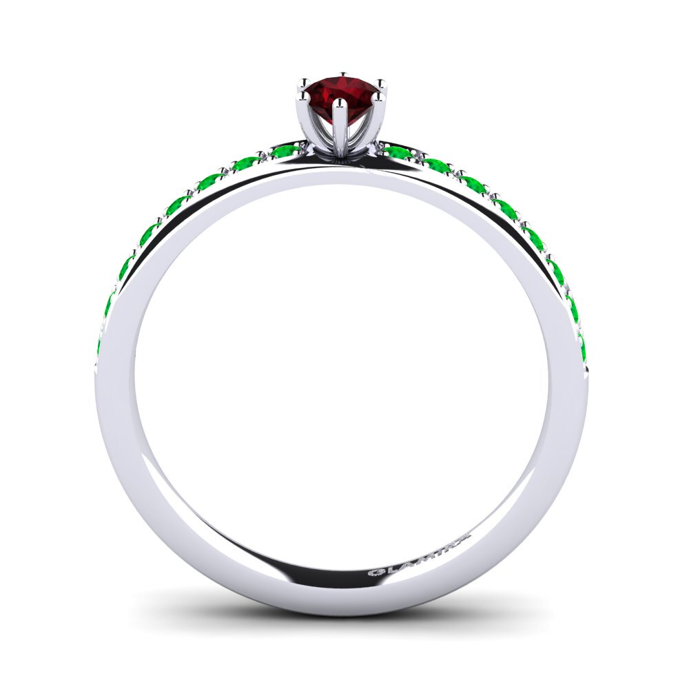 Garnet Engagement Ring Ageall 0.16 crt