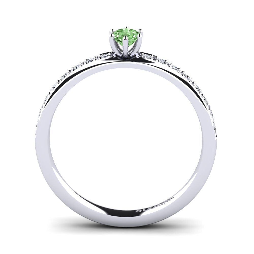 Diamante Verde Anel de Noivado Ageall 0.16 crt