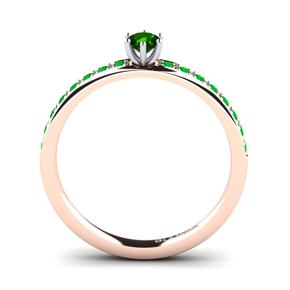 14k Rose & White Gold Engagement Ring Ageall 0.16 crt