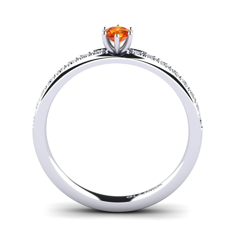 Zafiro Naranja Anillo de compromiso Ageall 0.16 crt
