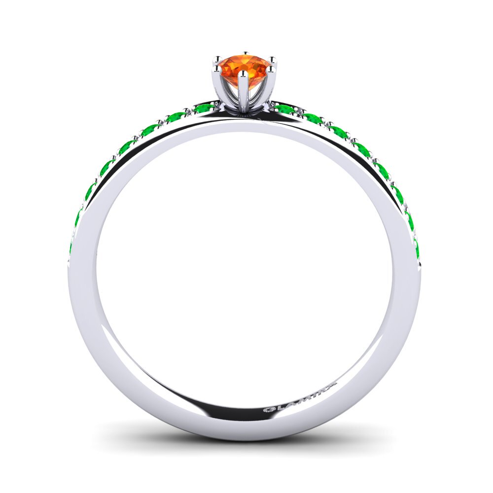 Orange Sapphire Engagement Ring Ageall 0.16 crt