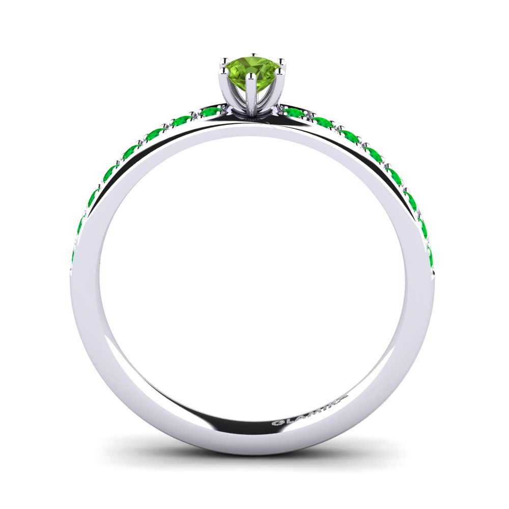 White Silver Engagement Ring Ageall 0.16 crt