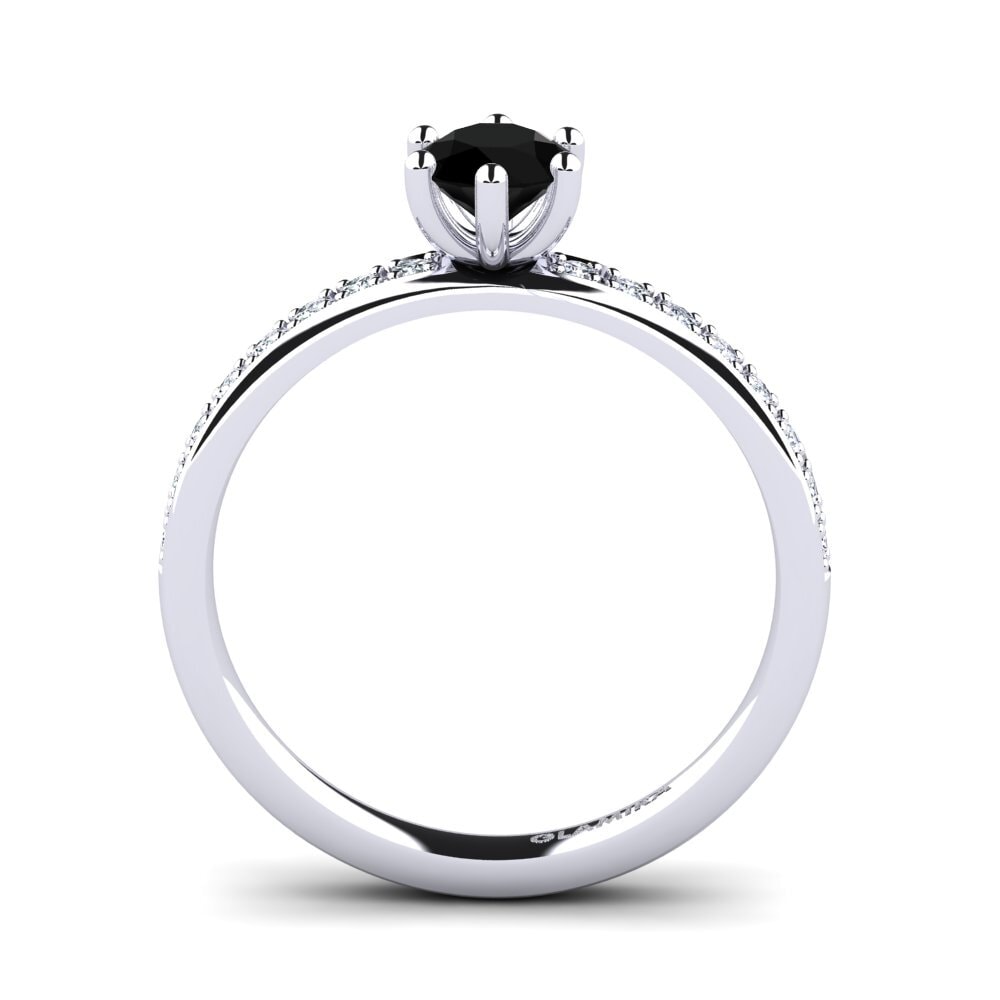 Black Onyx Engagement Ring Ageall 0.5 crt