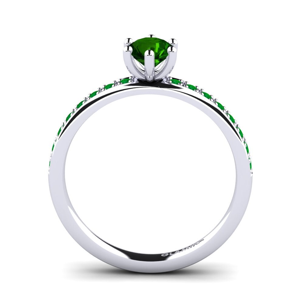 18ct White Gold Green Tourmaline Engagement Ring Ageall 0.5 crt