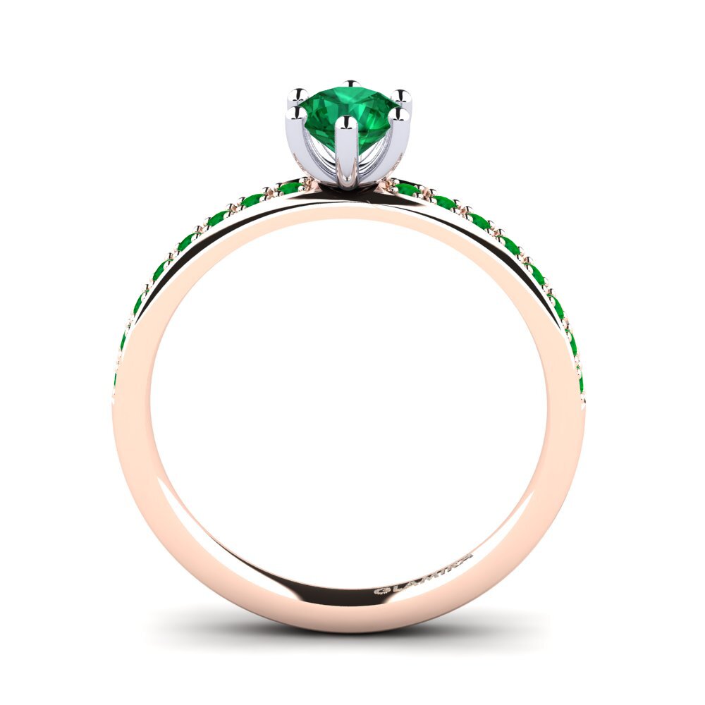 14k Rose & White Gold Engagement Ring Ageall 0.5 crt