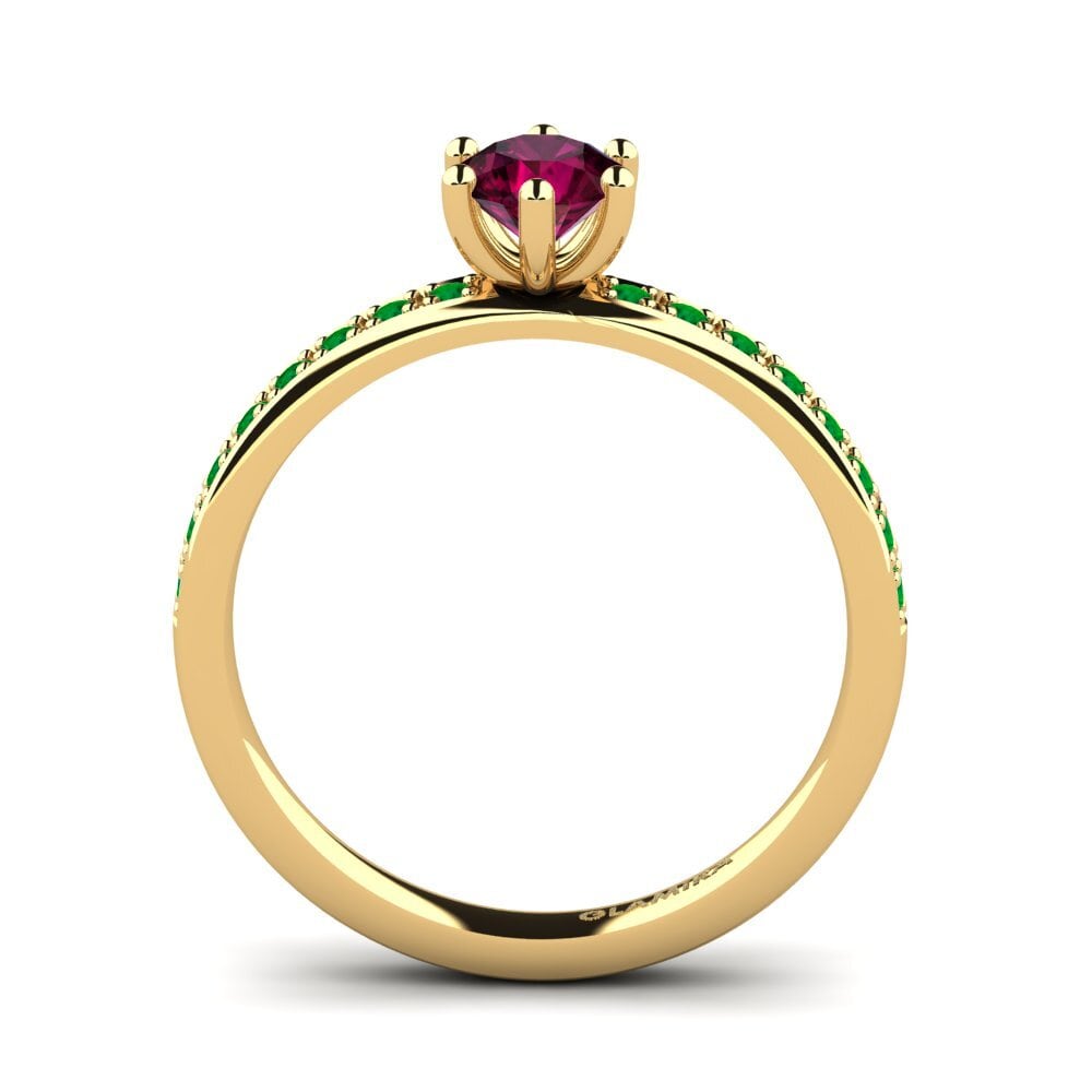 14ct Yellow Gold Rhodolite Garnet Engagement Ring Ageall 0.5 crt