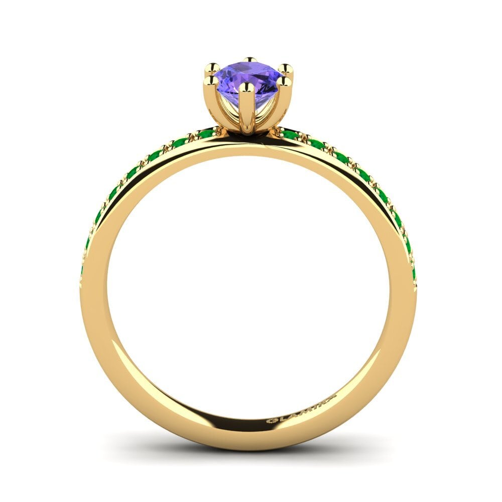 14ct Yellow Gold Tanzanite Engagement Ring Ageall 0.5 crt