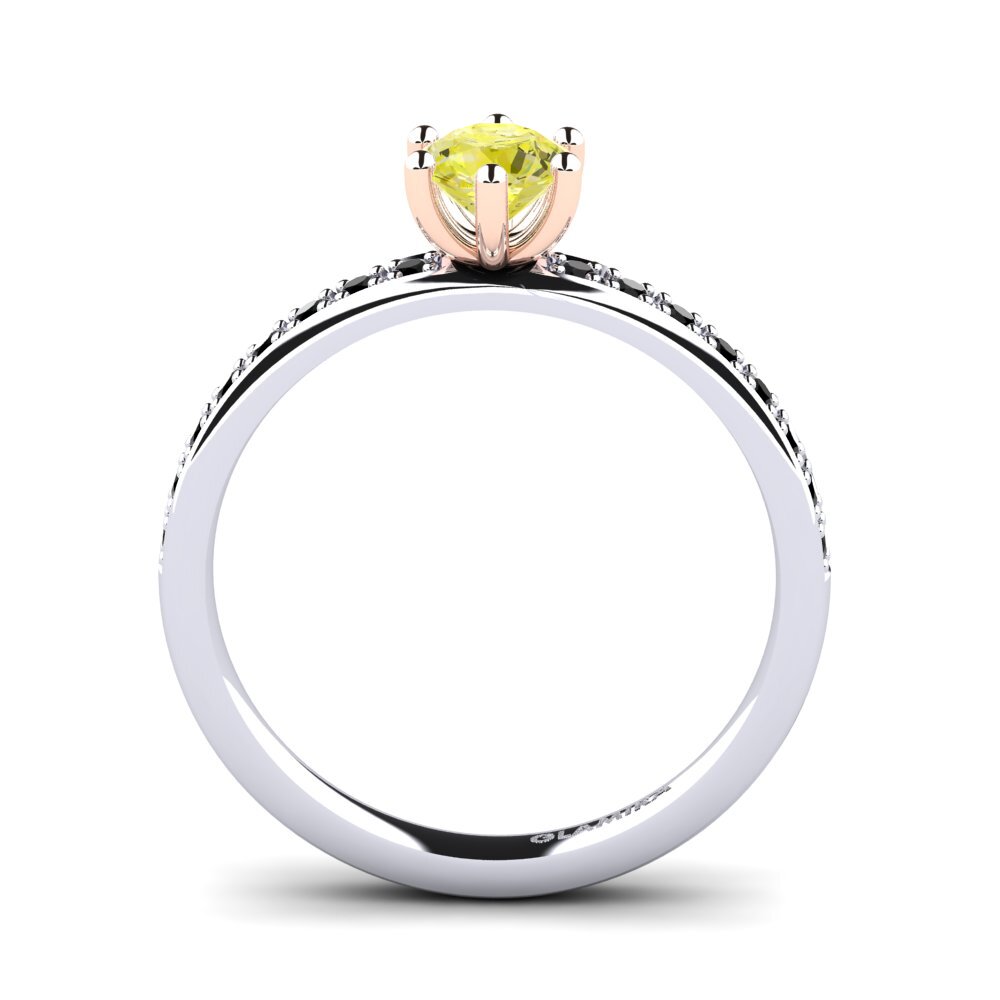 14K Wit & Rood Goud Verlovingsring Ageall 0.5 crt