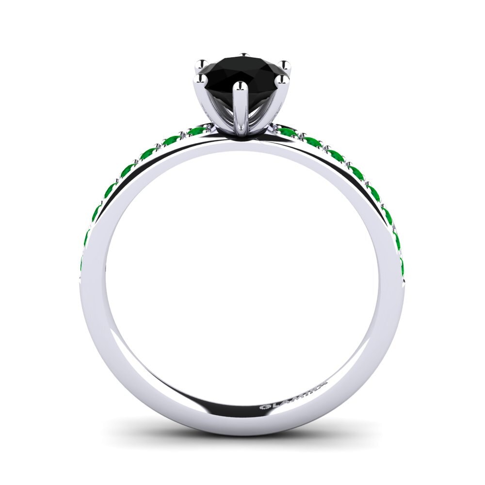 Black Diamond Engagement Ring Ageall 0.8 crt
