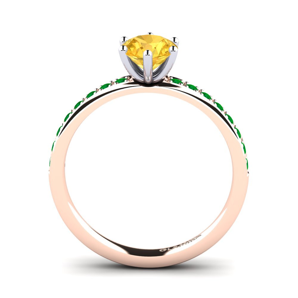 14k Rose & White Gold Engagement Ring Ageall 0.8 crt