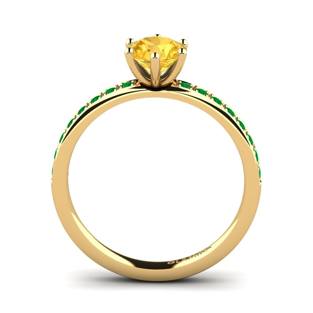 14ct Yellow Gold Citrine Engagement Ring Ageall 0.8 crt