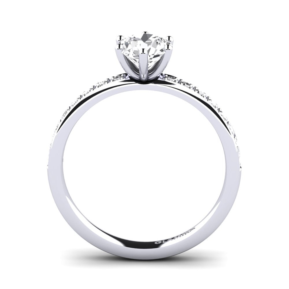 White sapphire Engagement Ring Ageall 0.8 crt