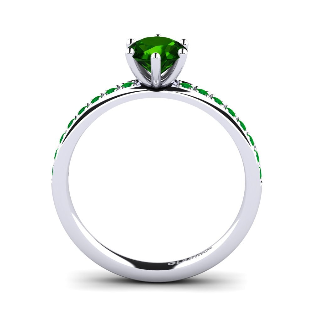 18ct White Gold Green Tourmaline Engagement Ring Ageall 0.8 crt