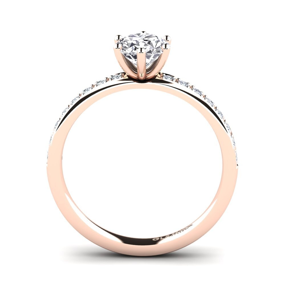 18ct Rose Gold Engagement Ring Ageall 0.8 crt