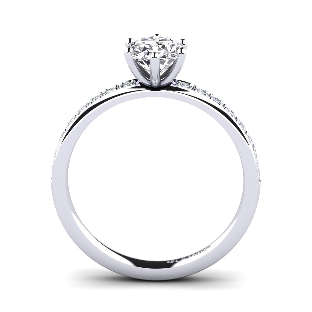 18k Oro Blanco Anillo de compromiso Ageall 0.8 crt