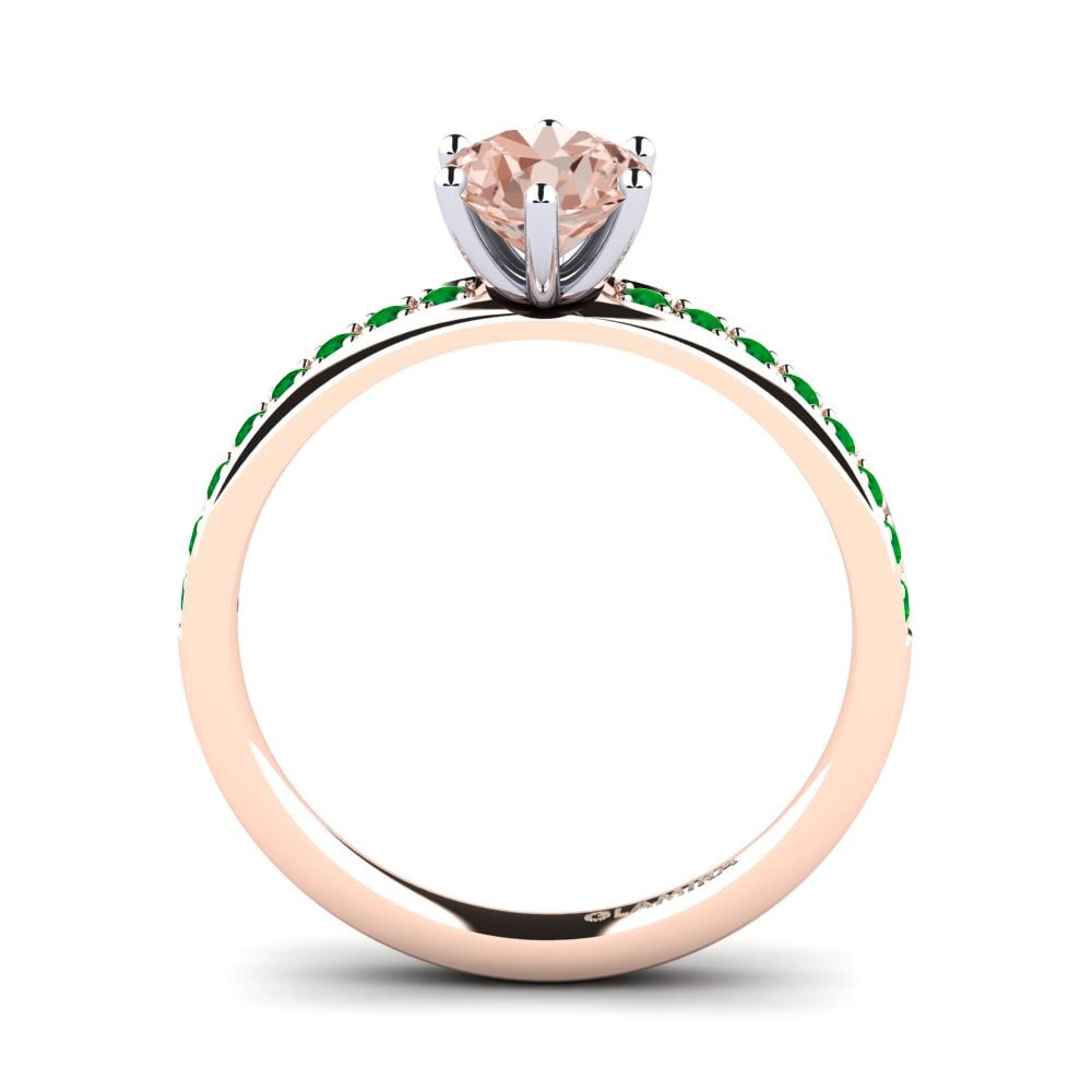 14ct Rose / White Gold Morganite Engagement Ring Ageall 0.8 crt