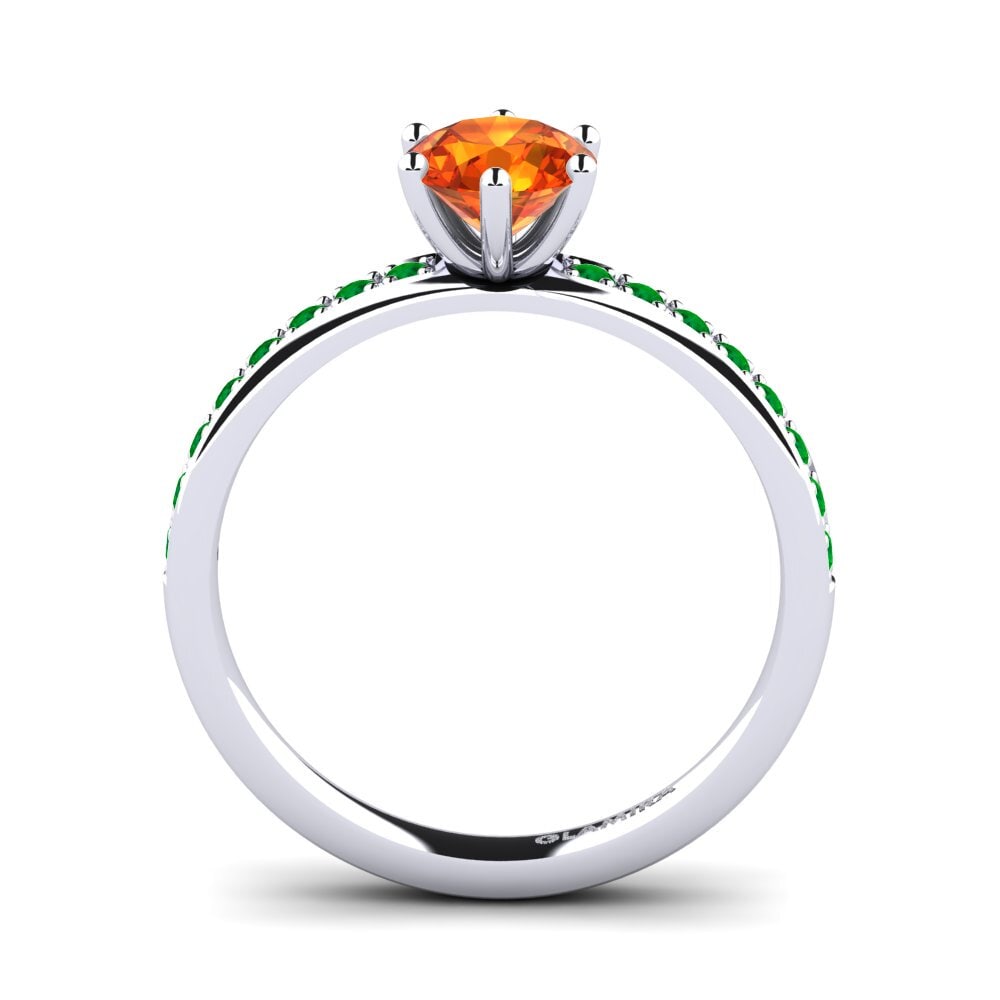 Orange Sapphire Engagement Ring Ageall 0.8 crt