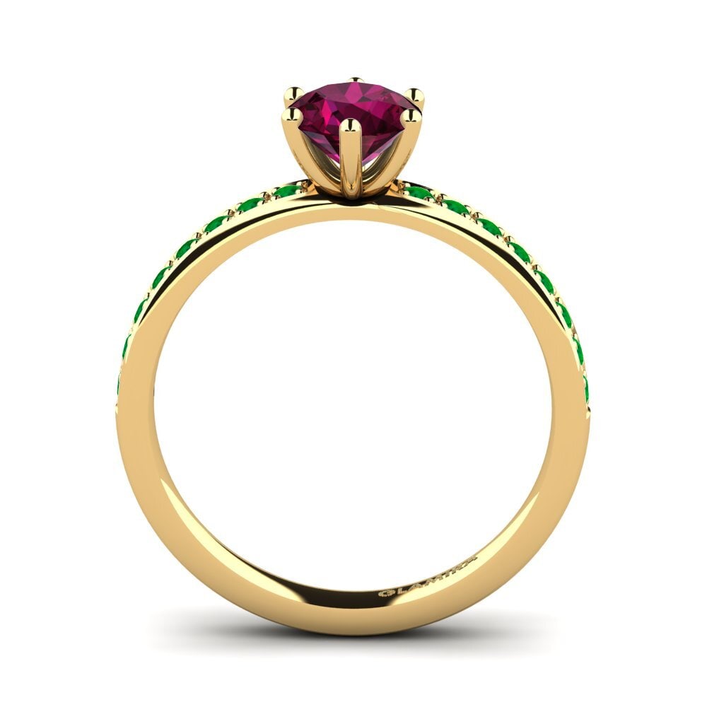 14ct Yellow Gold Rhodolite Garnet Engagement Ring Ageall 0.8 crt