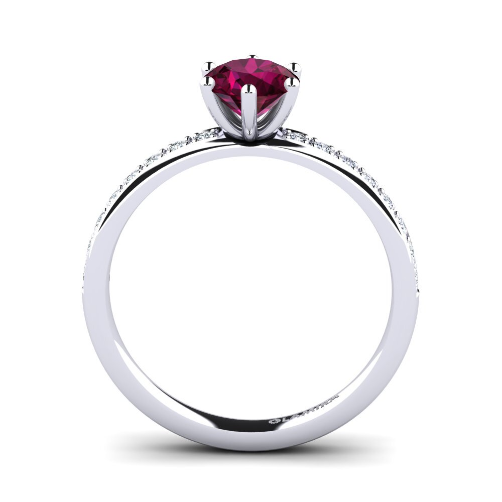 Rhodolite Garnet Engagement Ring Ageall 0.8 crt