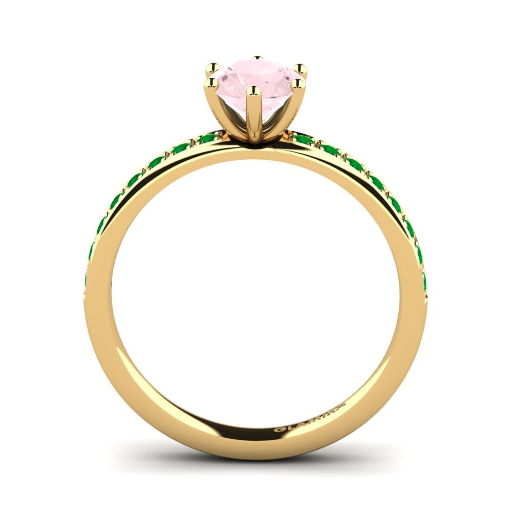 14ct Yellow Gold Rose Quartz Engagement Ring Ageall 0.8 crt