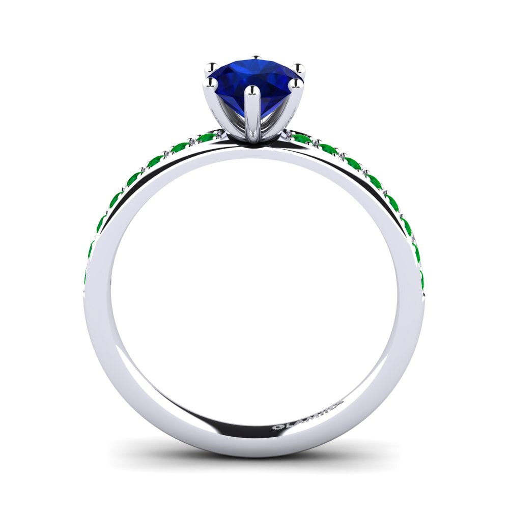 White Silver Engagement Ring Ageall 0.8 crt