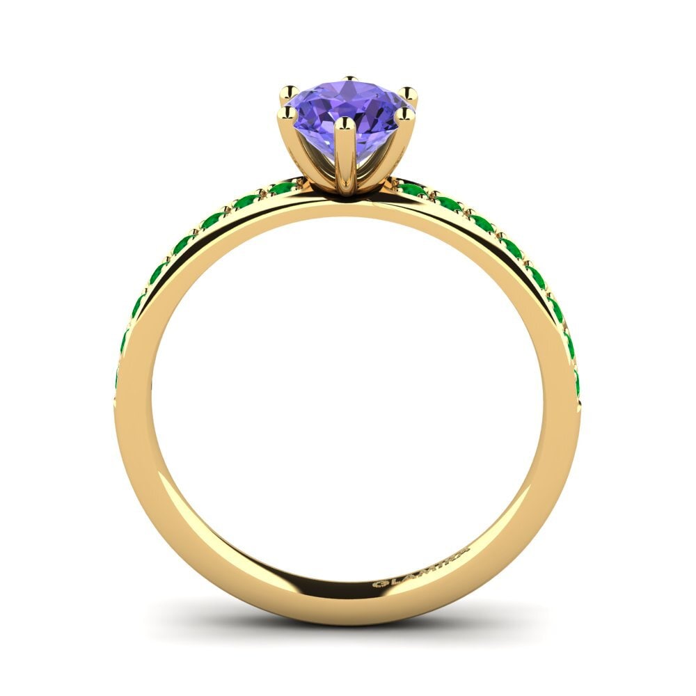14ct Yellow Gold Tanzanite Engagement Ring Ageall 0.8 crt