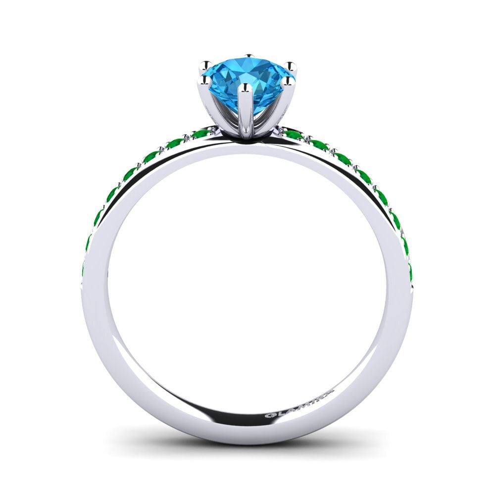 Blue Topaz Engagement Ring Ageall 0.8 crt