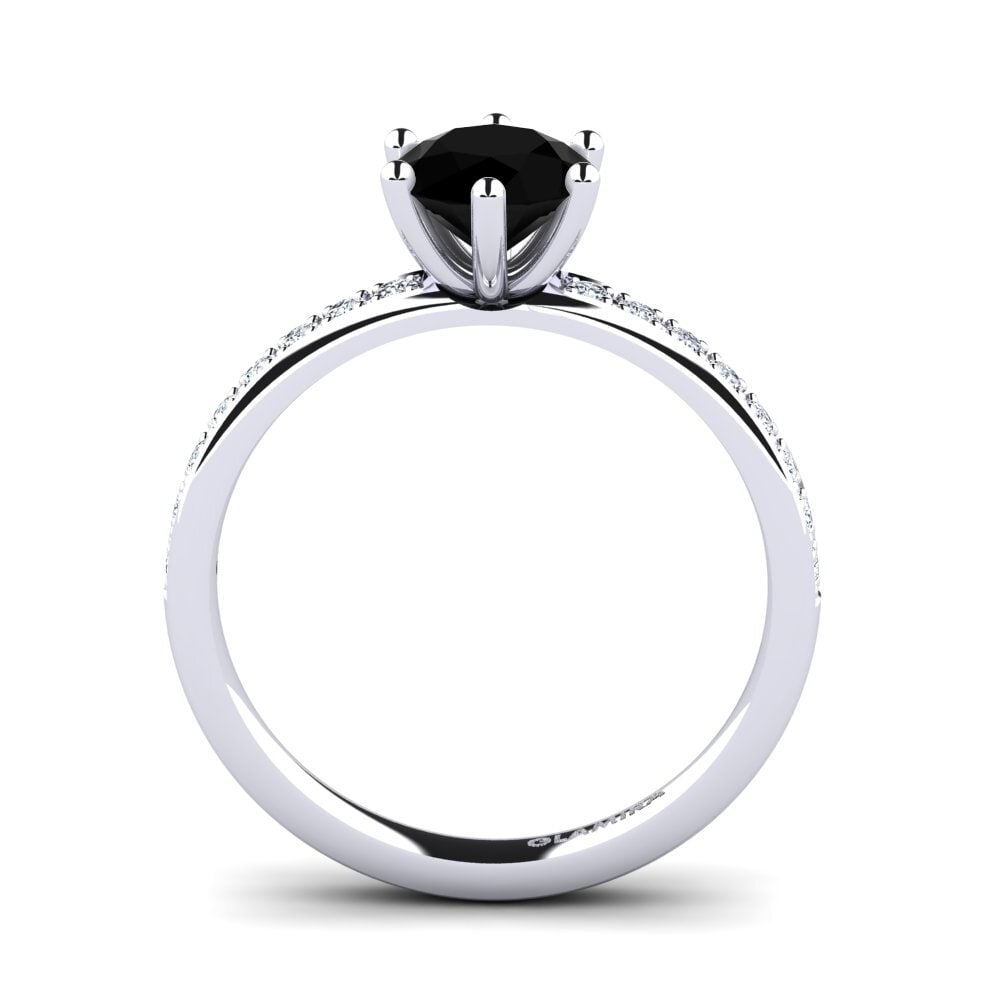 Black Sapphire Engagement Ring Ageall 1.0 crt