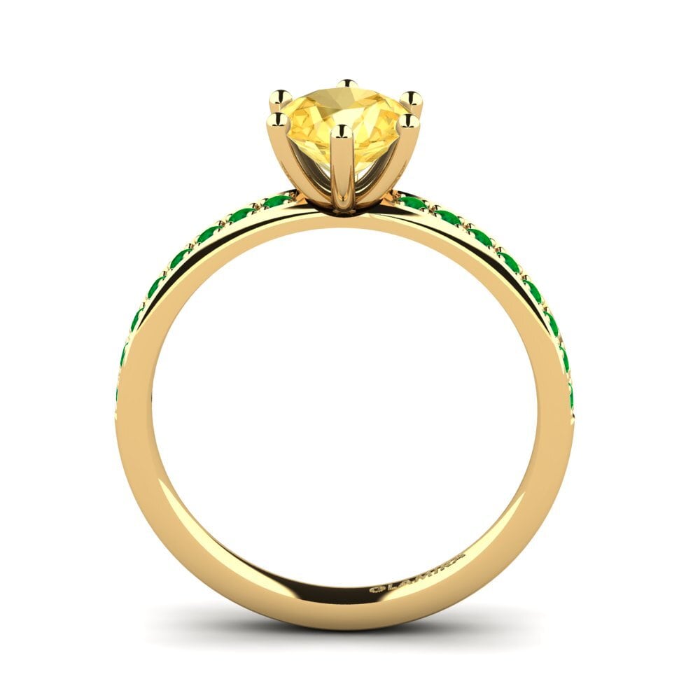 14ct Yellow Gold Citrine Engagement Ring Ageall 1.0 crt